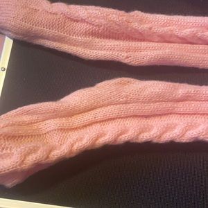 Knitted pink thigh high socks